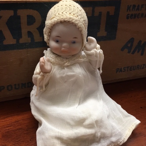 Vintage Other - Vintage Porcelain Doll in Christening Gown